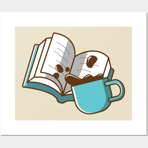 a book and a cup of coffee Wall Art by fflat hds